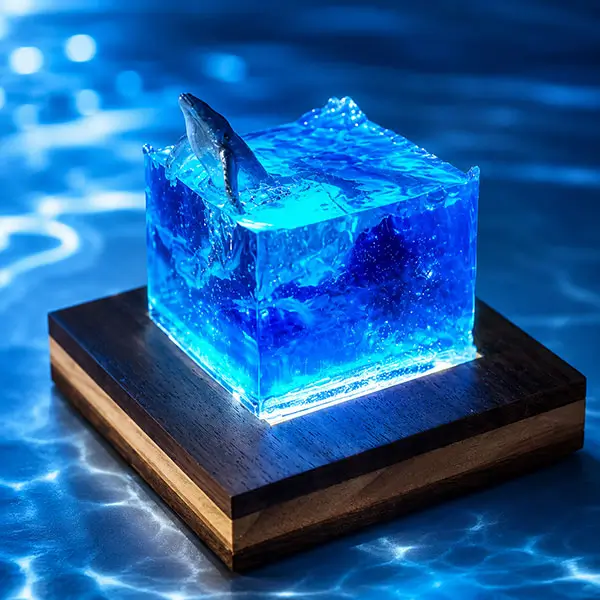 環氧手作課程海洋奇緣水晶夜燈 樹脂夜燈成品 02