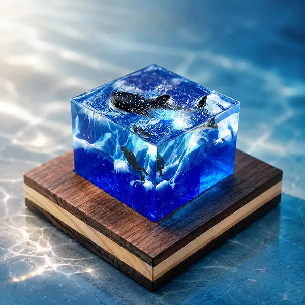 環氧手作課程海洋奇緣水晶夜燈 樹脂夜燈成品 03