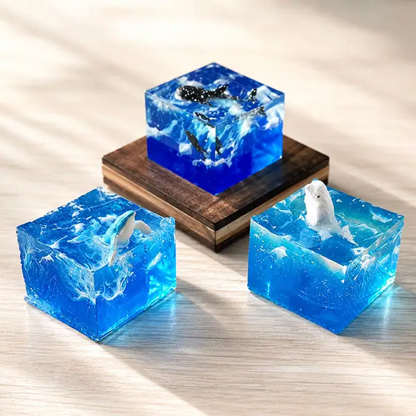 環氧手作課程海洋奇緣水晶夜燈 樹脂夜燈成品